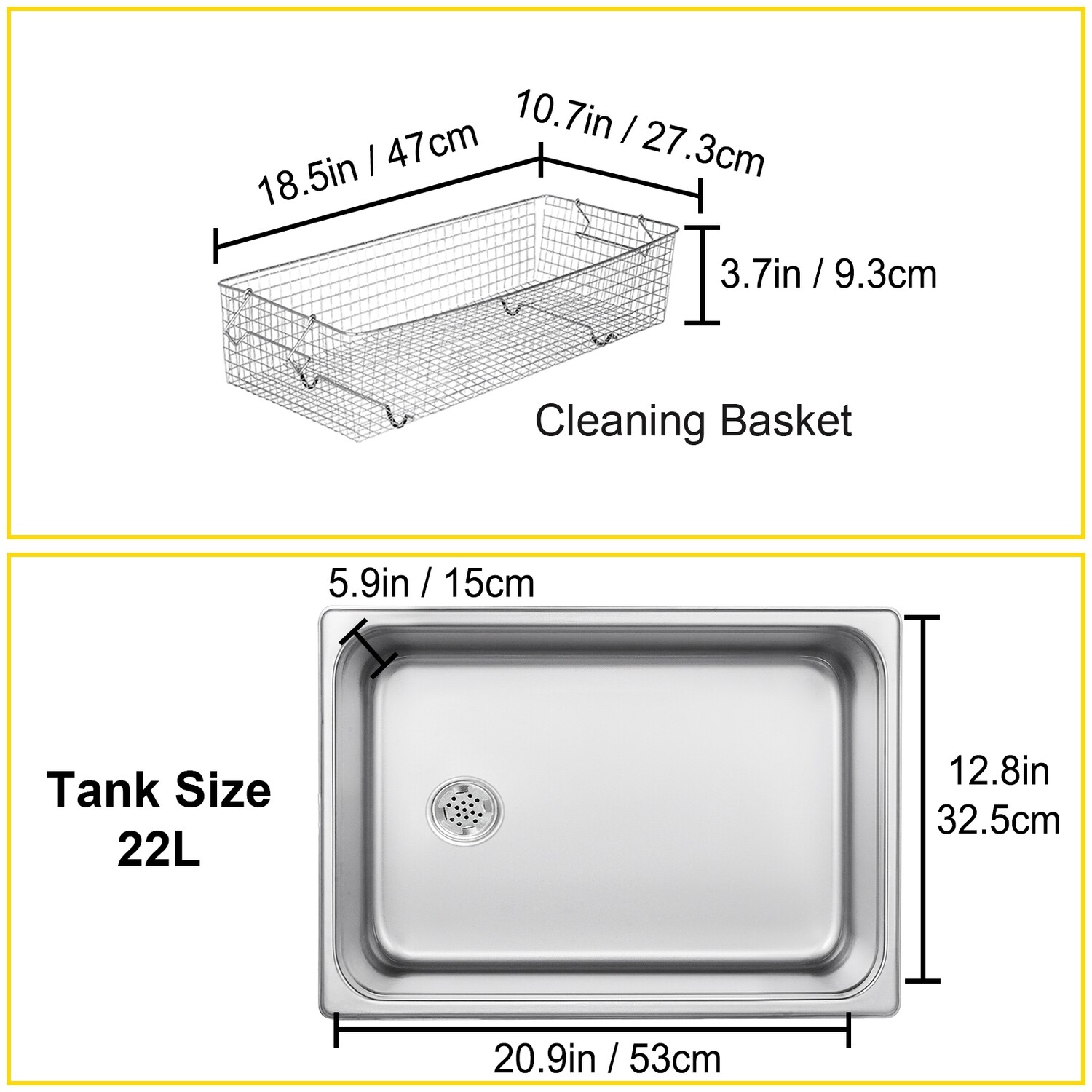 22L Stainless Steel Ultrasonic Cleaner with Digital Display and Powerful Cleaning Performance for Professional and Home Use