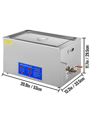 22L Stainless Steel Ultrasonic Cleaner with Digital Display and Powerful Cleaning Performance for Professional and Home Use