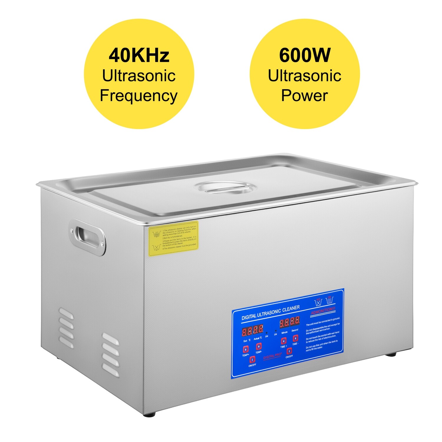 30L Digital Ultrasonic Cleaner - Professional Stainless Steel Washing Machine with 600W Power, Adjustable Temperature (0-80°C), Timer (0-30 mins), 10 Transducers, Multiple Cleaning Modes for Efficient