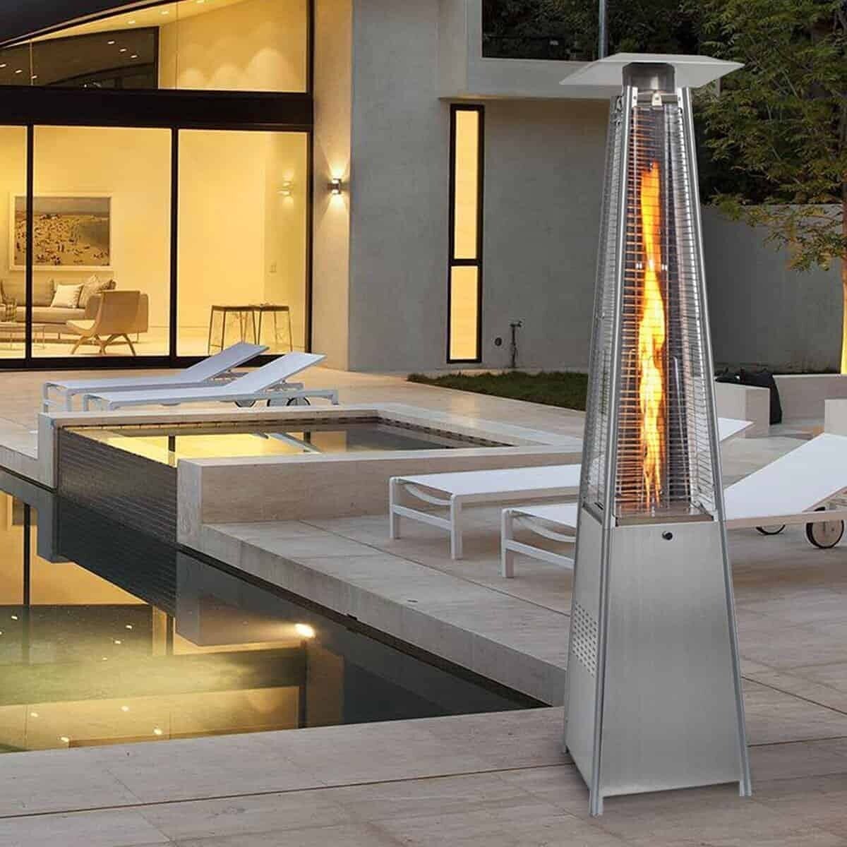 Outdoor Patio Gas Heater Garden, Camp, BBQ Parties Stainless Steel Pyramid Style