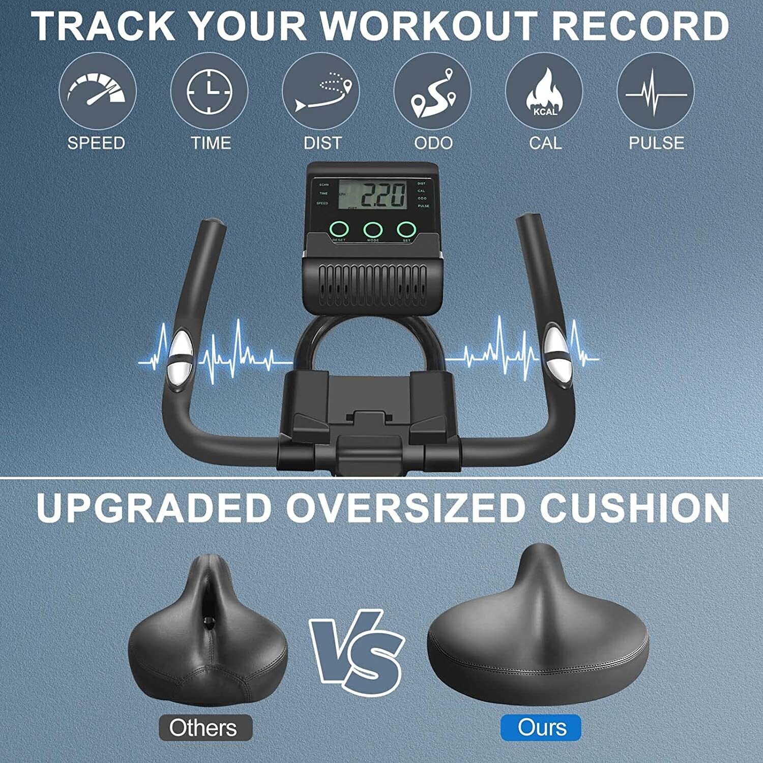 Exercise Bike with Adjustable Handlebar, Seat, and Resistance – Customizable Workout for Home Fitness and Weight Loss