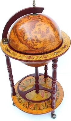360mm Antique Globe-Shape Bar – Small Whiskey, Wine, and Spirits Storage with Elegant Design