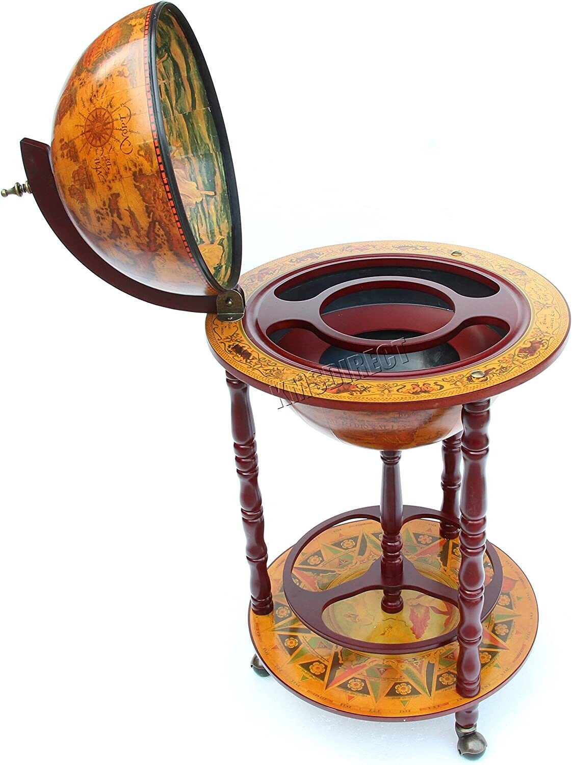 360mm Antique Globe-Shape Bar – Small Whiskey, Wine, and Spirits Storage with Elegant Design