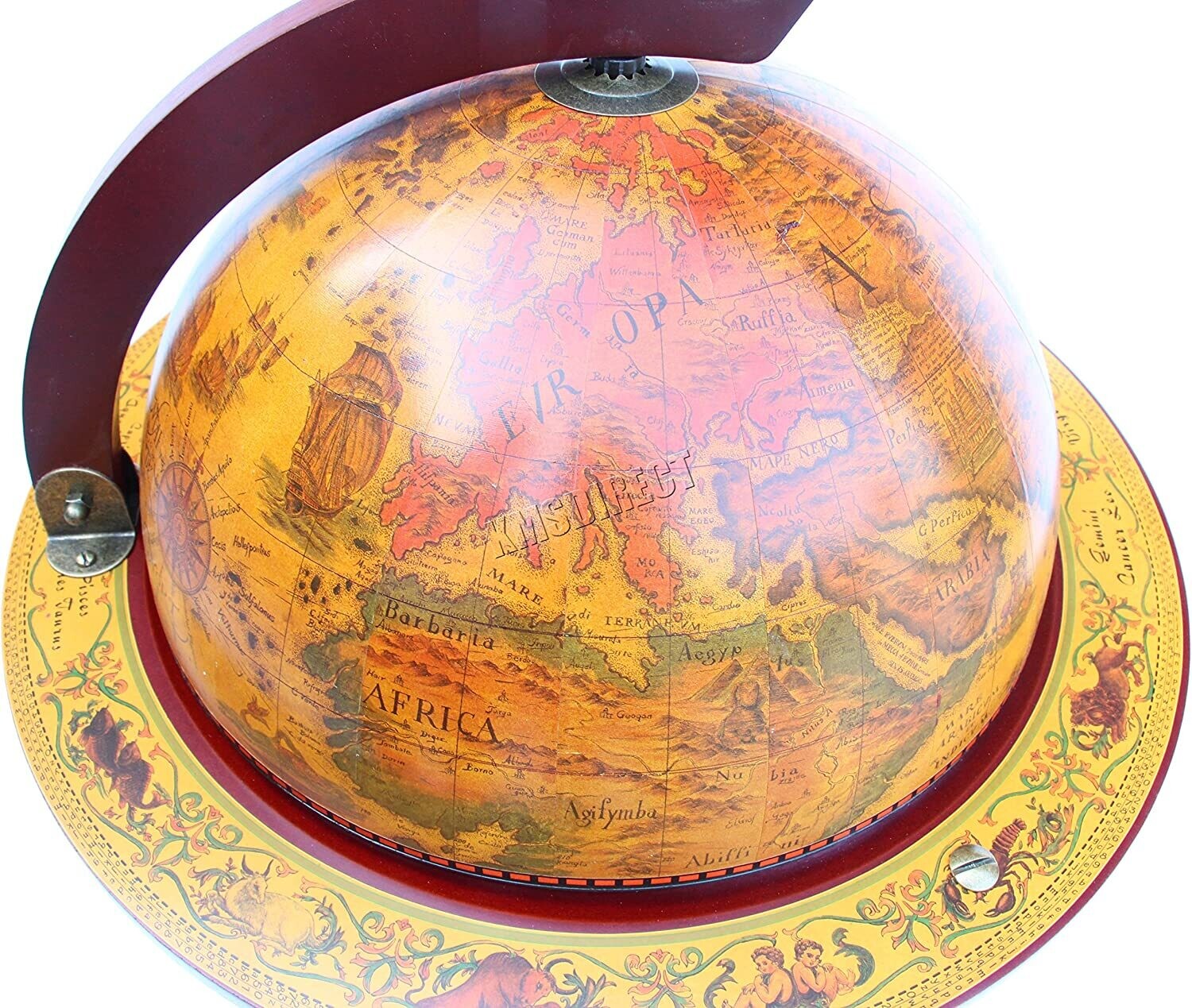 360mm Antique Globe-Shape Bar – Small Whiskey, Wine, and Spirits Storage with Elegant Design