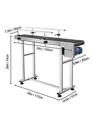 Electric Conveyor Machine with Adjustable PVC Belt – 1500MM x 198MM Stainless Steel Anti-Static Coding Conveyor for Industrial Use