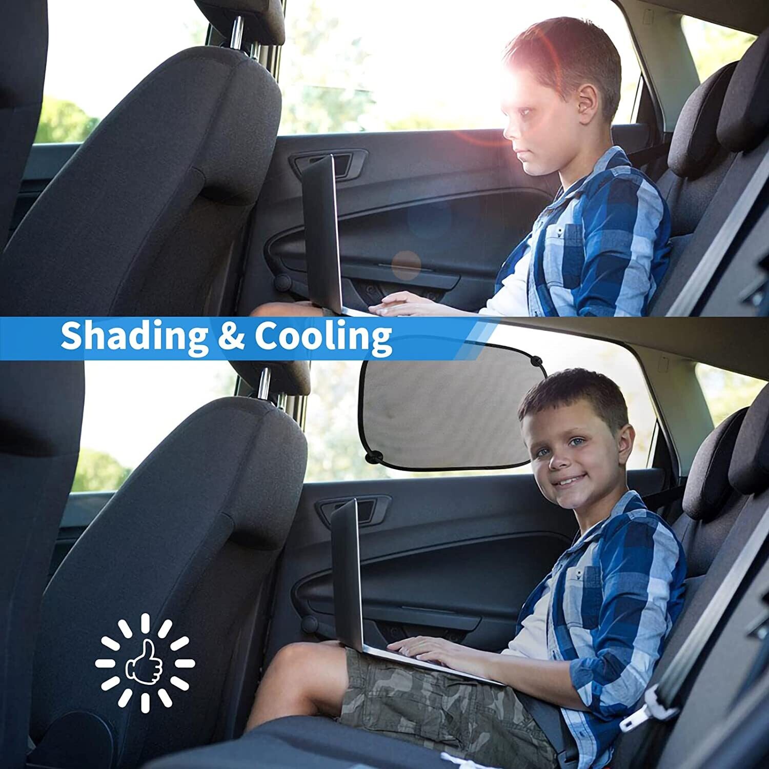 Car Sun Blinds for Kids – UV Protection Sun Shades with Suction for Baby and Child Safety