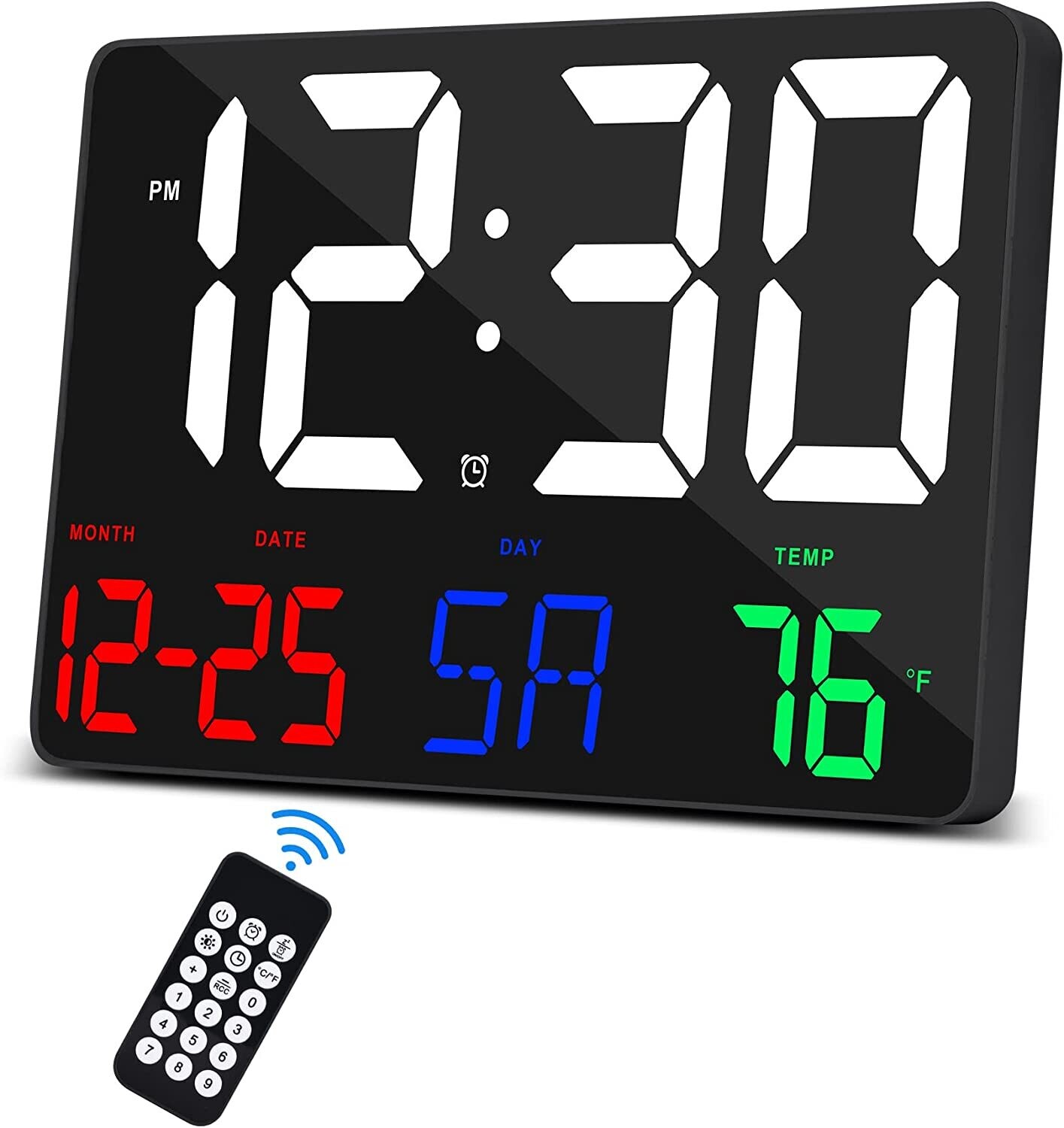 Digital Large LED Display Clock with Calendar and Alarm – 11.5&#39;&#39; Time and Date Display for Home and Office