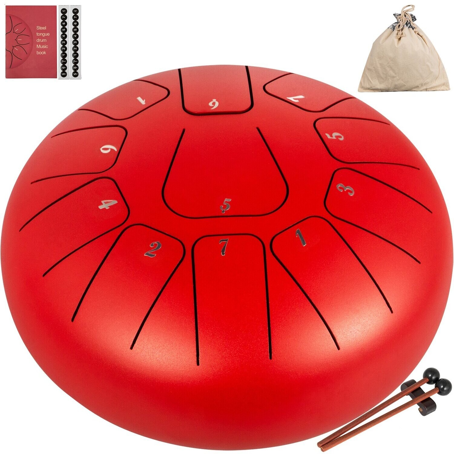 8-Inch Steel Tongue Drum, 11-Note Percussion Instrument – Ideal for Meditation, Yoga, and Musical Practice