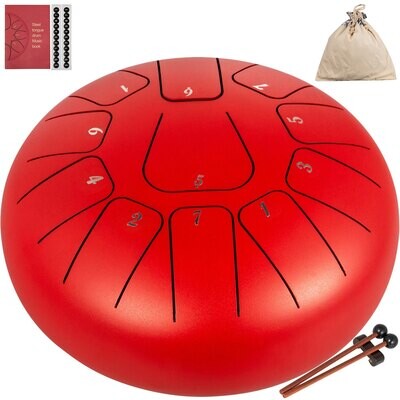 8-Inch Steel Tongue Drum, 11-Note Percussion Instrument – Ideal for Meditation, Yoga, and Musical Practice