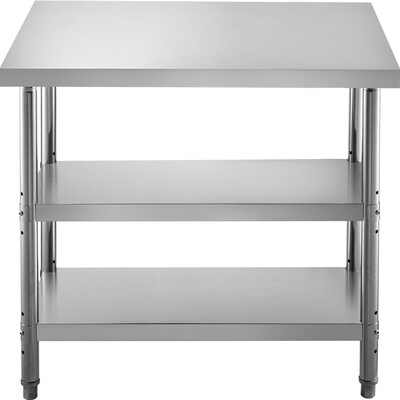 Commercial Stainless Steel Food Prep Table – 60x14x33 Inches, Ideal for Outdoor Kitchens, BBQ Stations, and Food Prep Stations