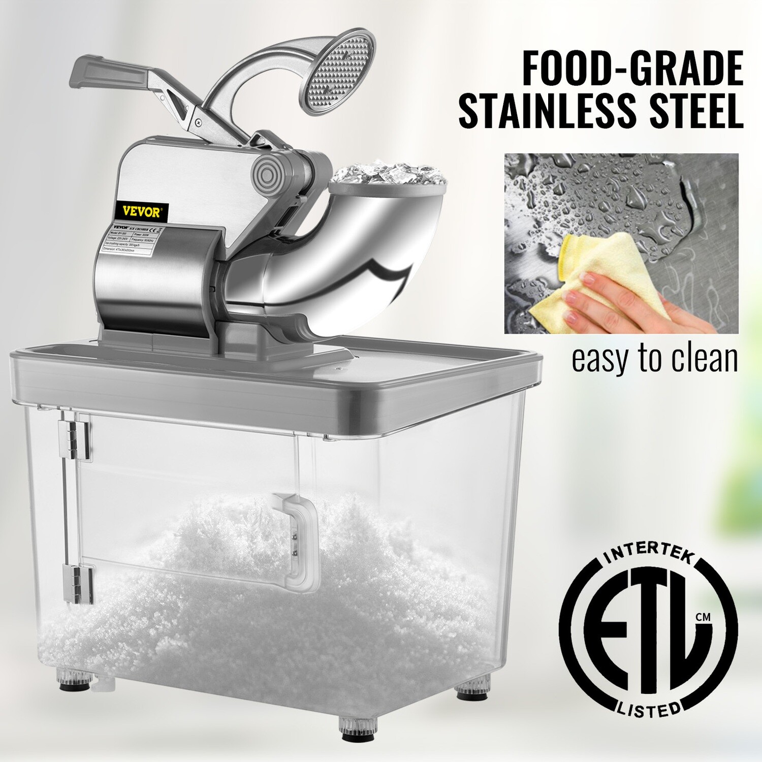 Commercial Snow Cone &amp; Snowball Machines, High-Performance Models – Produce up to 180 kg/h at 1450 r/min for Fast Ice Shaving