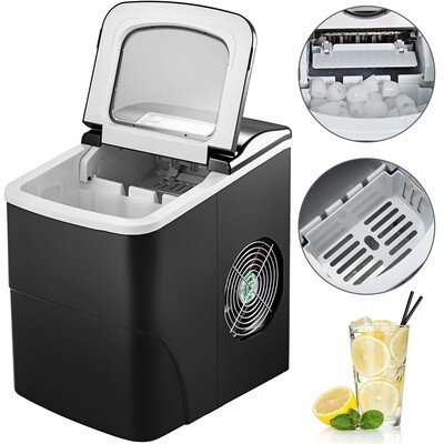 Countertop Portable Ice Maker with Ice Scoop, Bullet Ice, 12KG (26LB) Daily Production, Fast Ice Making Machine
