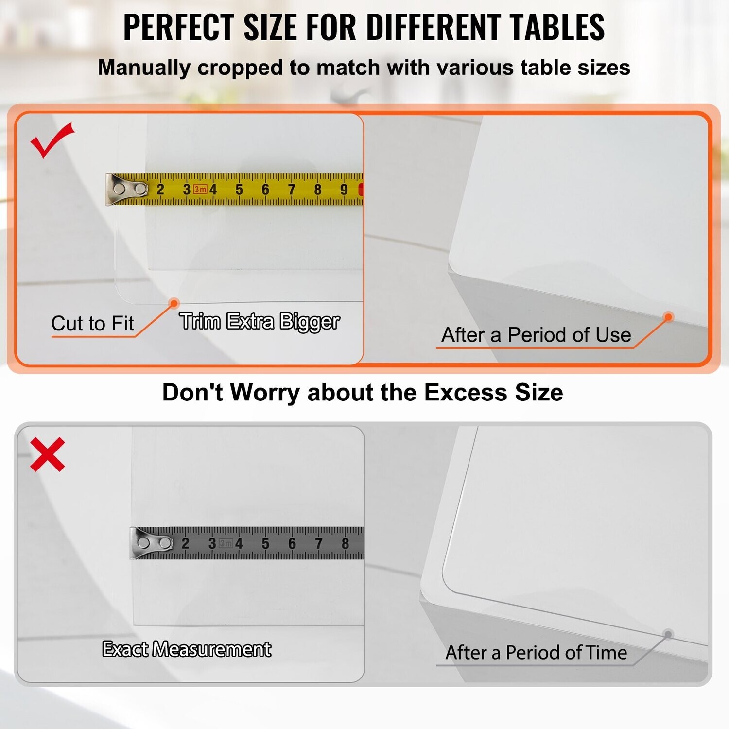 Waterproof PVC Tablecloth Protector 42 x 78 inches Dining Table Cover
