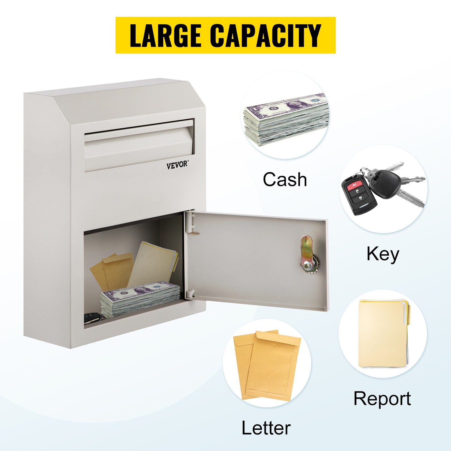 Suggestion Box, Lockable Ballot Box for Donations,