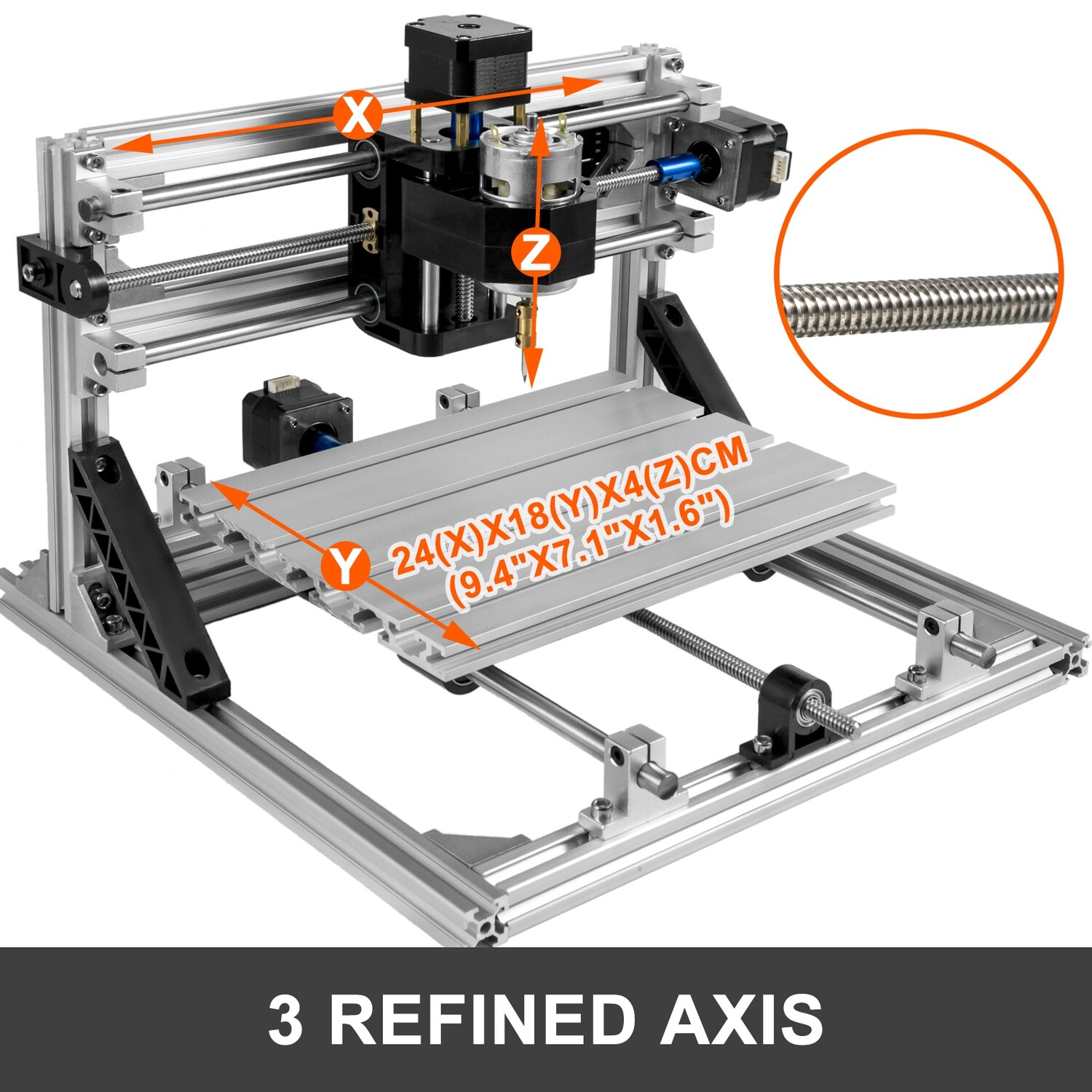 CNC Router Kit 2418 Basic – GRBL Control DIY Wood Router Machine, Precision 3-Axis CNC Engraving Kit
