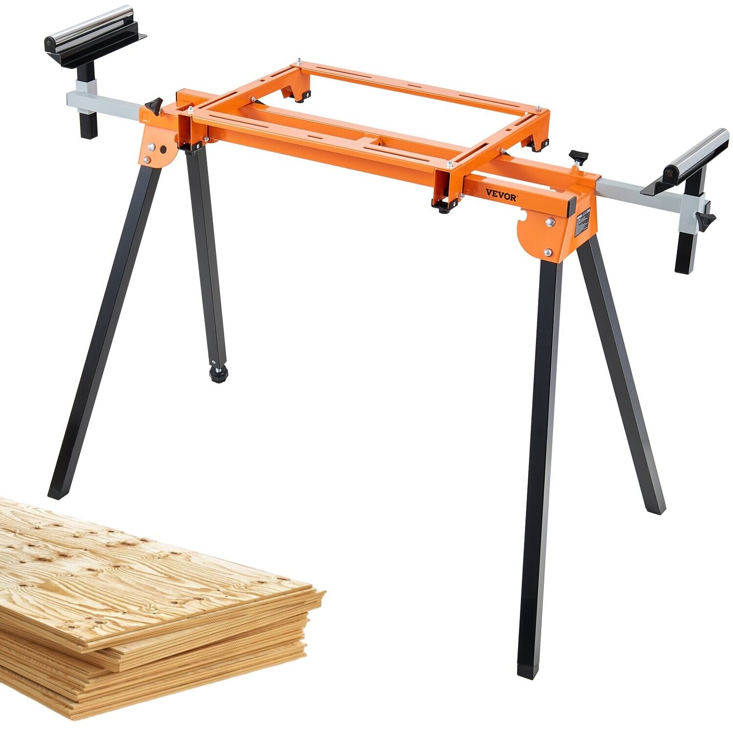 79in Miter Saw Stand with One-piece Mounting Brackets Sliding Rail 330lbs