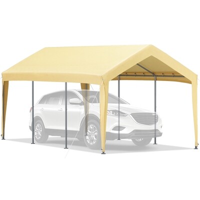 Heavy-Duty Garage Shelter, 10 x 20 ft Carport with 8 Legs, Durable and Weather-Resistant Outdoor Storage for Vehicles, Boats, and Equipment