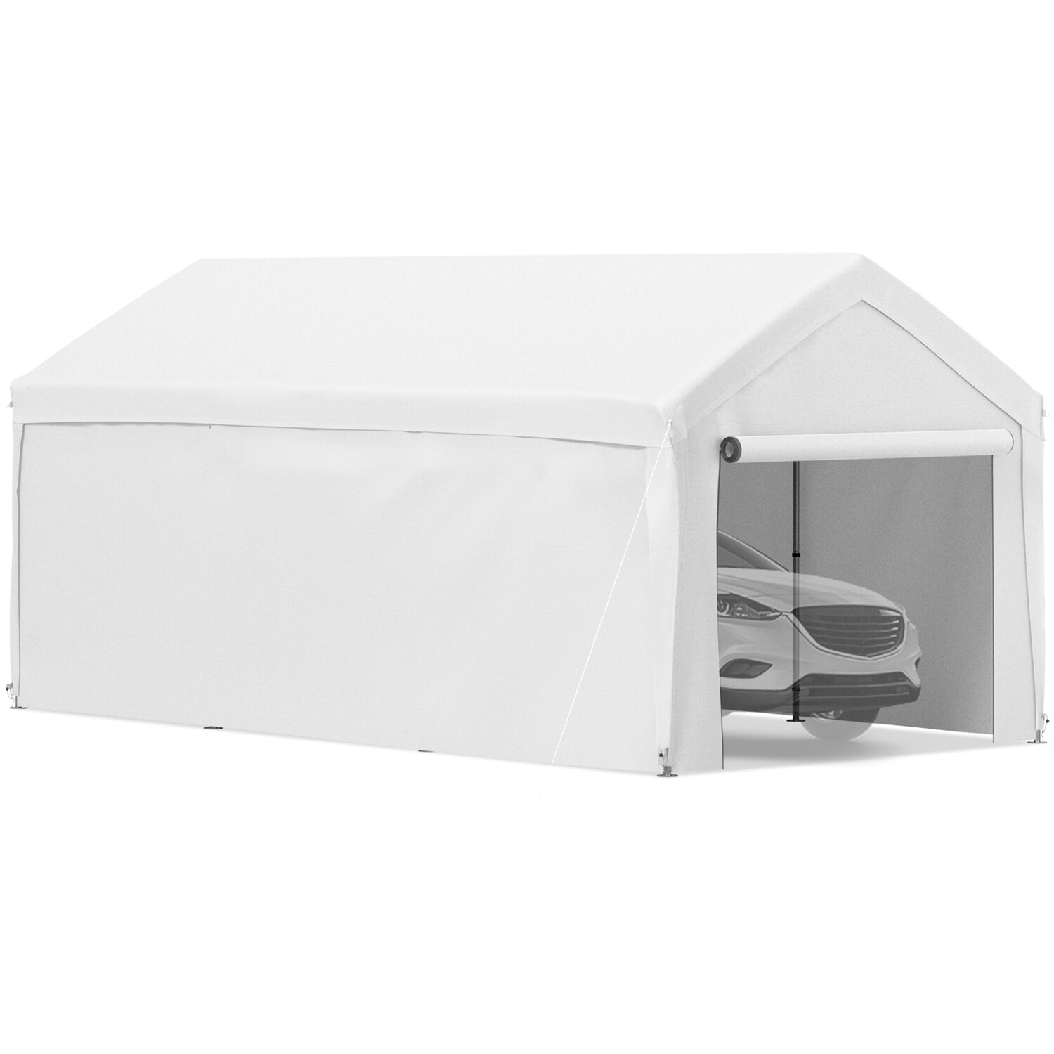 Heavy-Duty Garage Shelter with 8 Legs and Detachable Sidewalls, 13 x 20-Foot