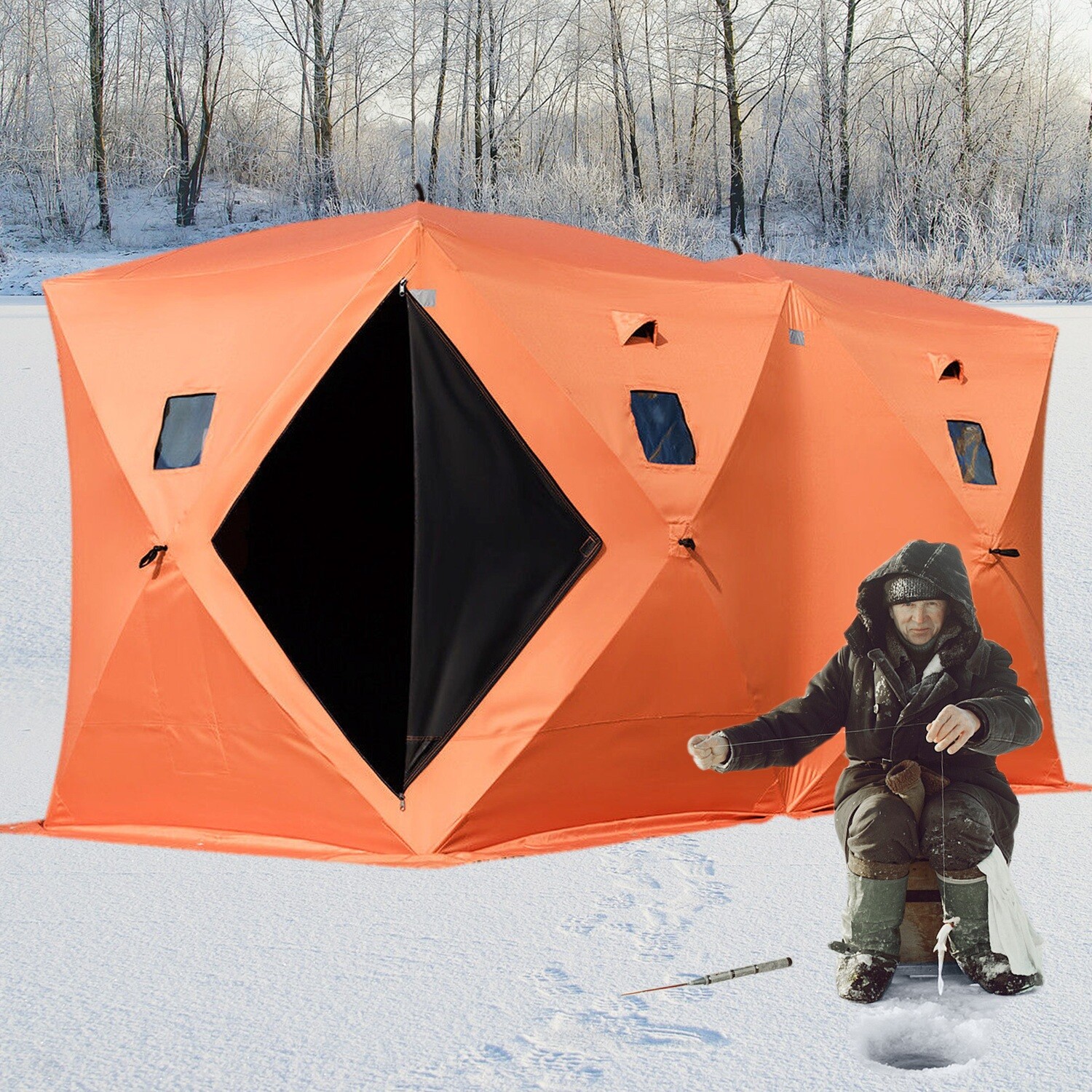 Portable Ice Shelter made of 300d Oxford Fabric for 8 People