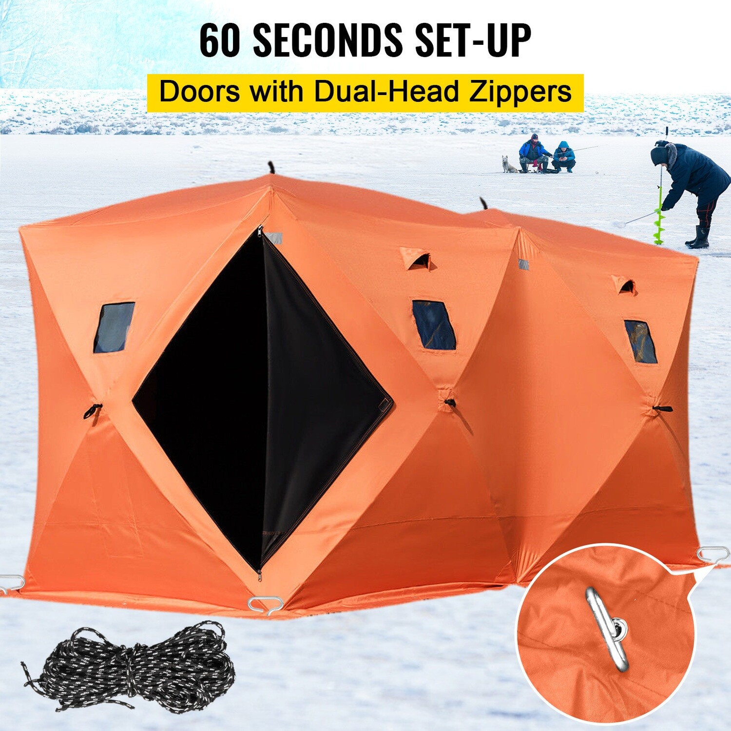 Portable Ice Shelter made of 300d Oxford Fabric for 8 People