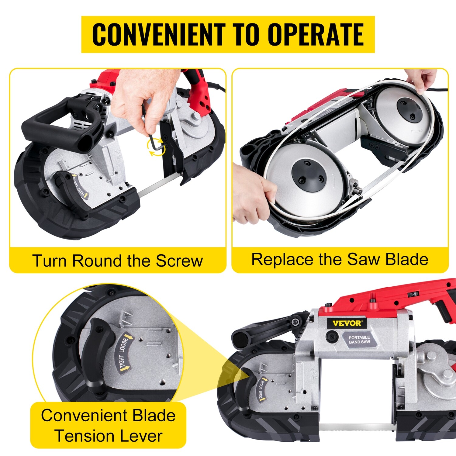 Portable 5 Inch Cutting Capacity Handheld Band Saw for Metal Wood [ 10Amp Motor ]