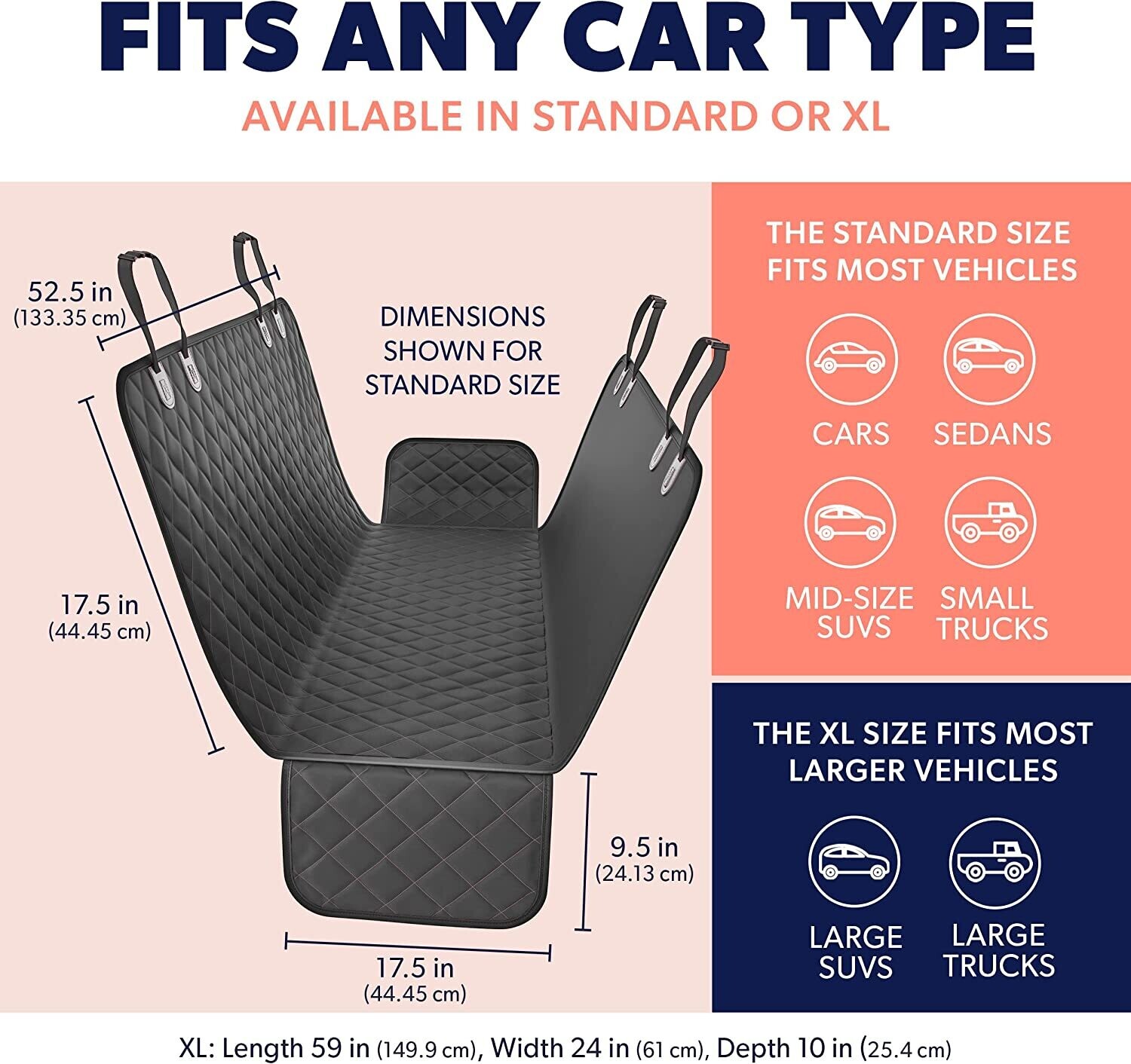 Pet car seat cover that is 4 in 1 and has a mesh window
