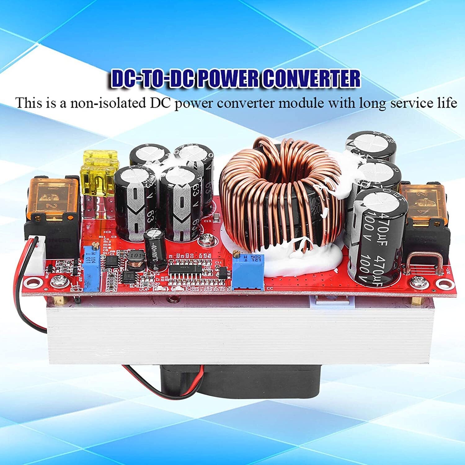 Voltage Up Converter Boost Module DC-DC 10-60V to 12-97V 1500W CC-CV Power Supply Module for Boost