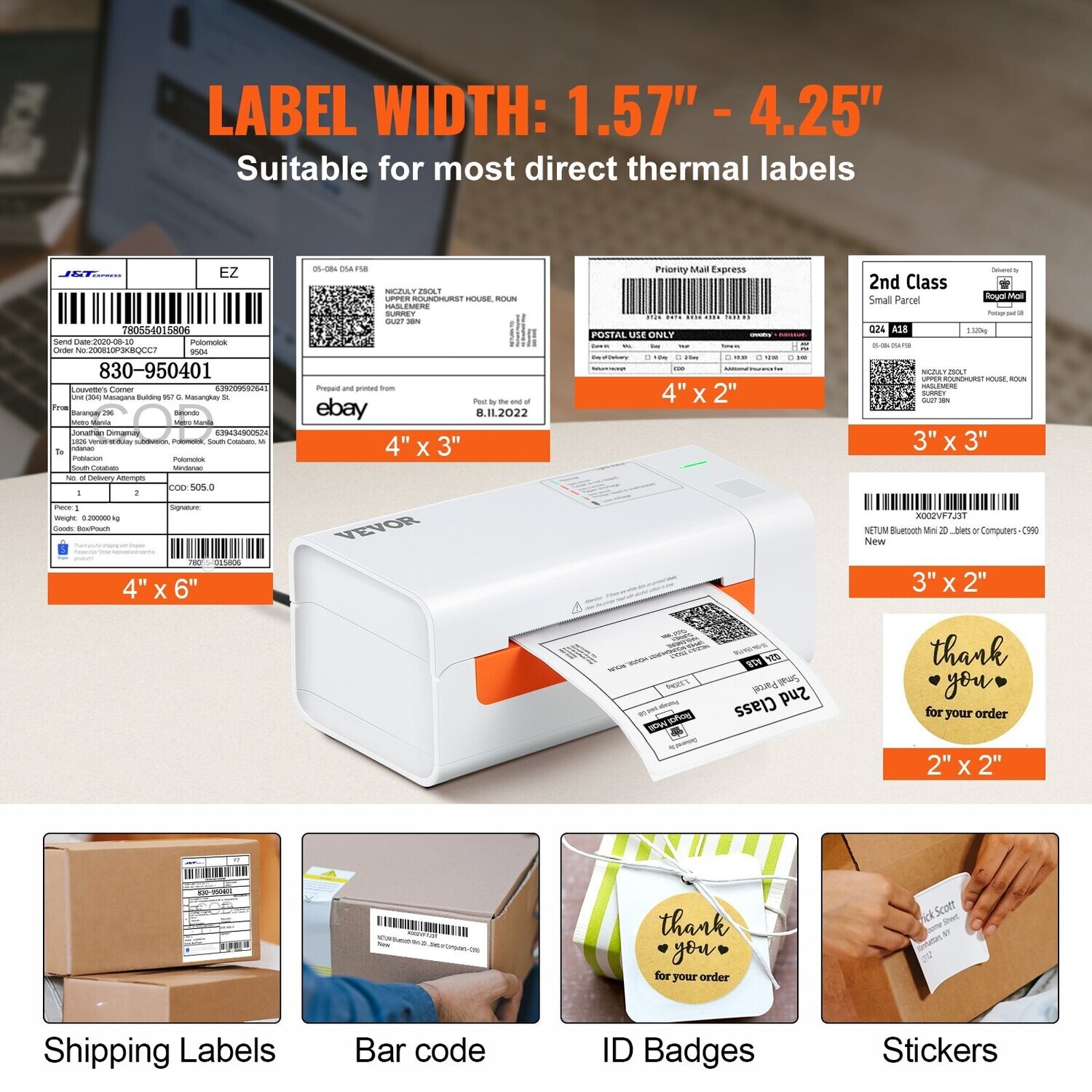 Thermal Label Maker with Automatic Label Recognition, 4x6 Thermal Label Printer