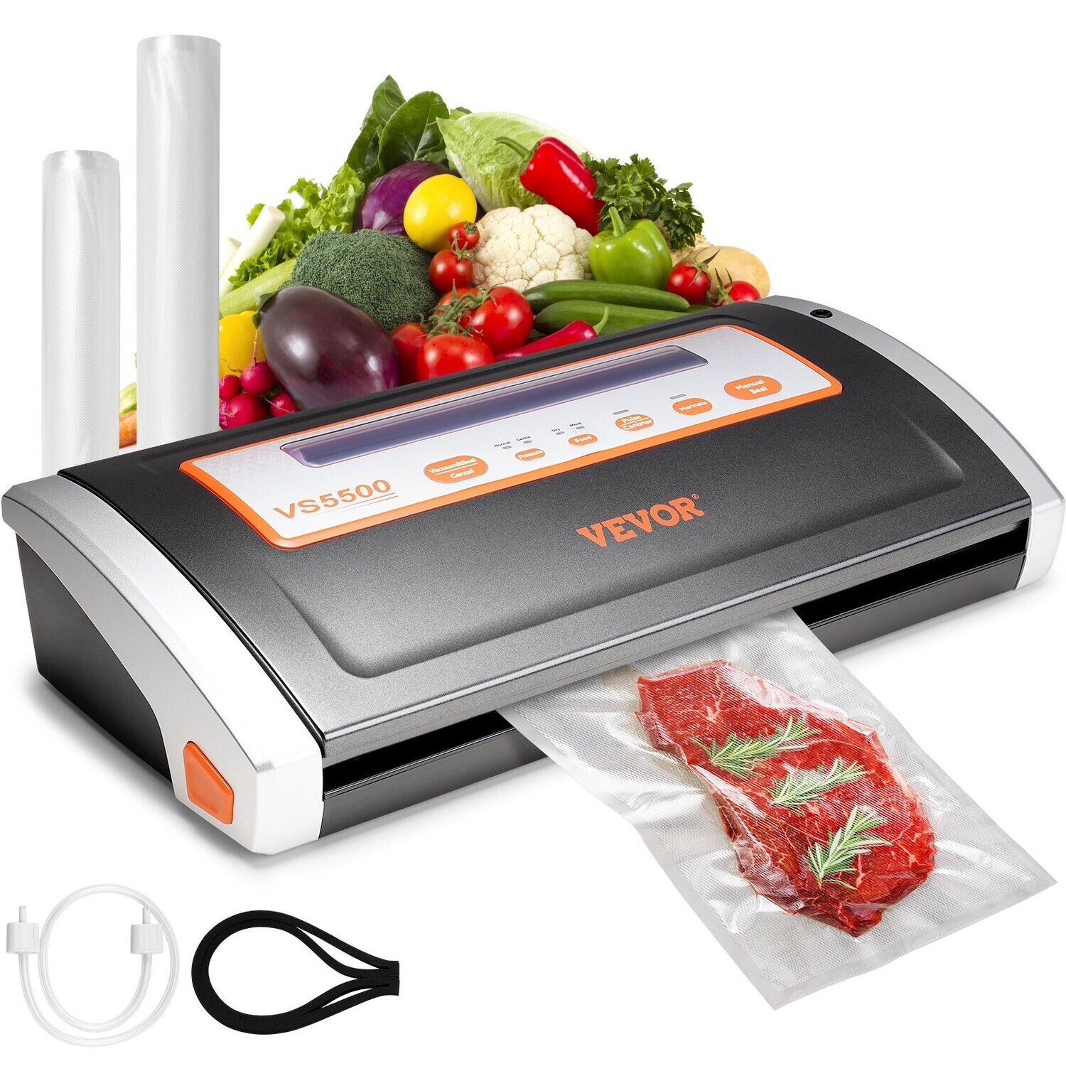 Vacuum Sealer Machine Food Preservation Storage Saver 80Kpa w/ Seal Bag