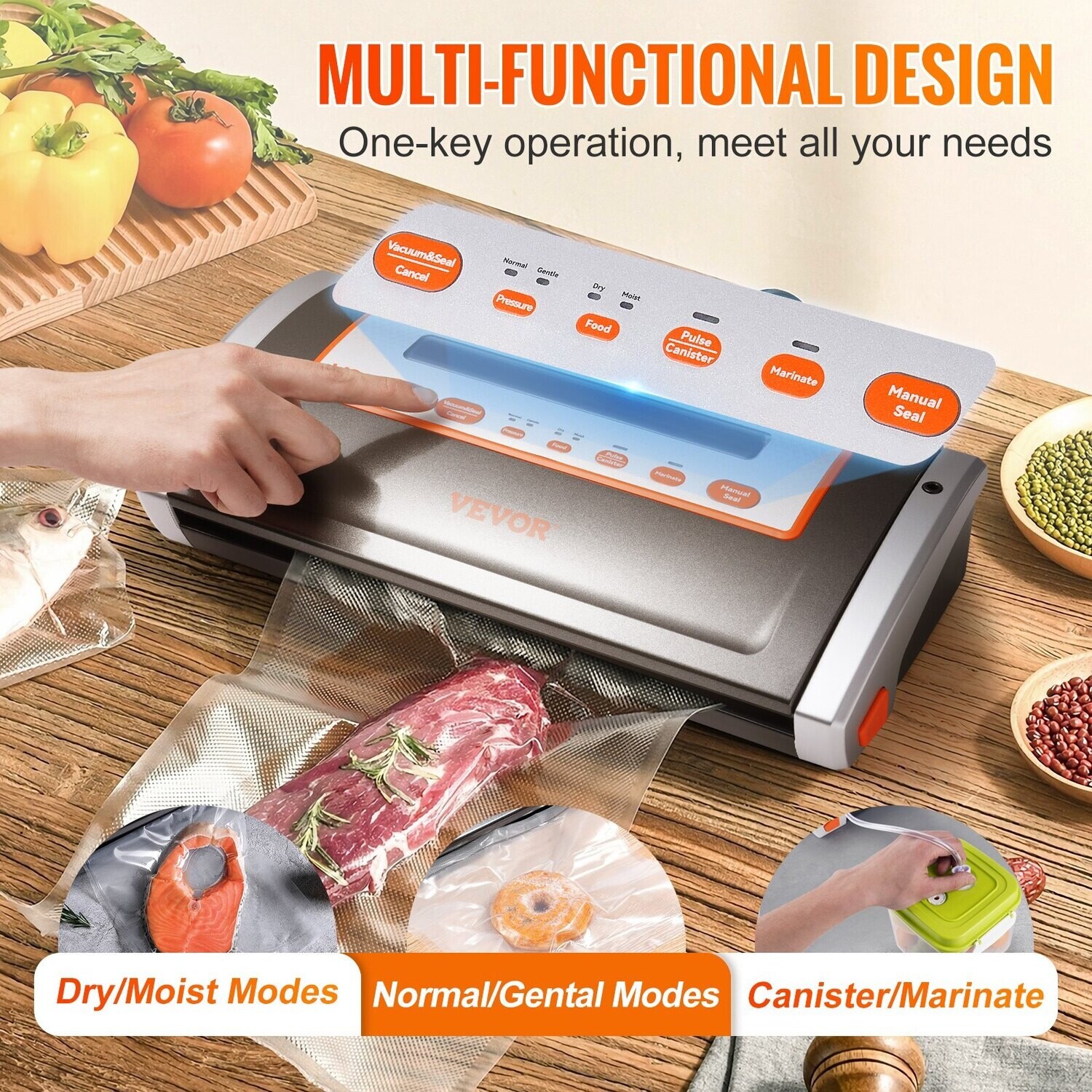 Vacuum Sealer Machine Food Preservation Storage Saver 80Kpa w/ Seal Bag
