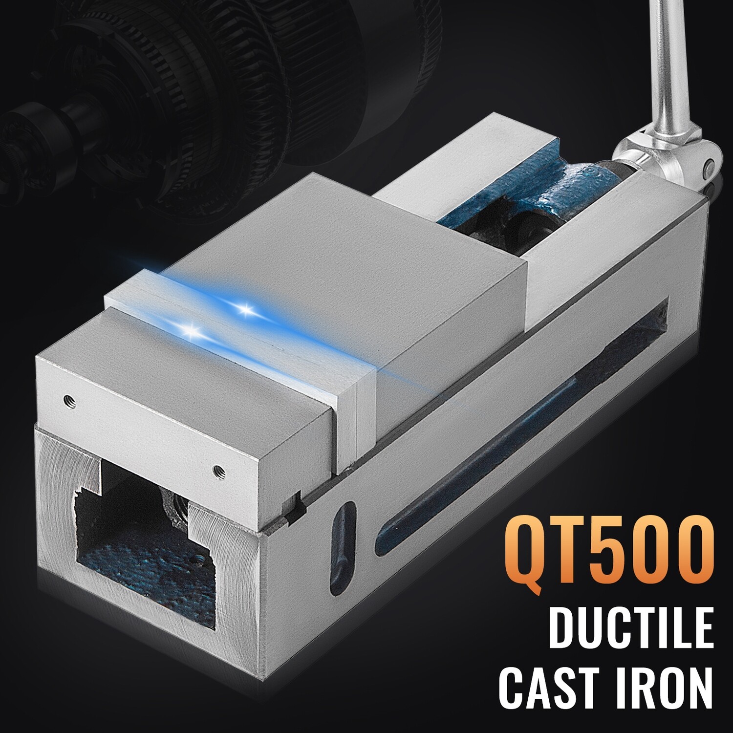 4-Inch Jaw Width CNC Vise - High Precision Fixed Jaw Bench Clamp Vise for Secure Clamping - Ideal for Metalworking and Machining Applications