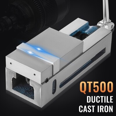 4-Inch Jaw Width CNC Vise - High Precision Fixed Jaw Bench Clamp Vise for Secure Clamping - Ideal for Metalworking and Machining Applications