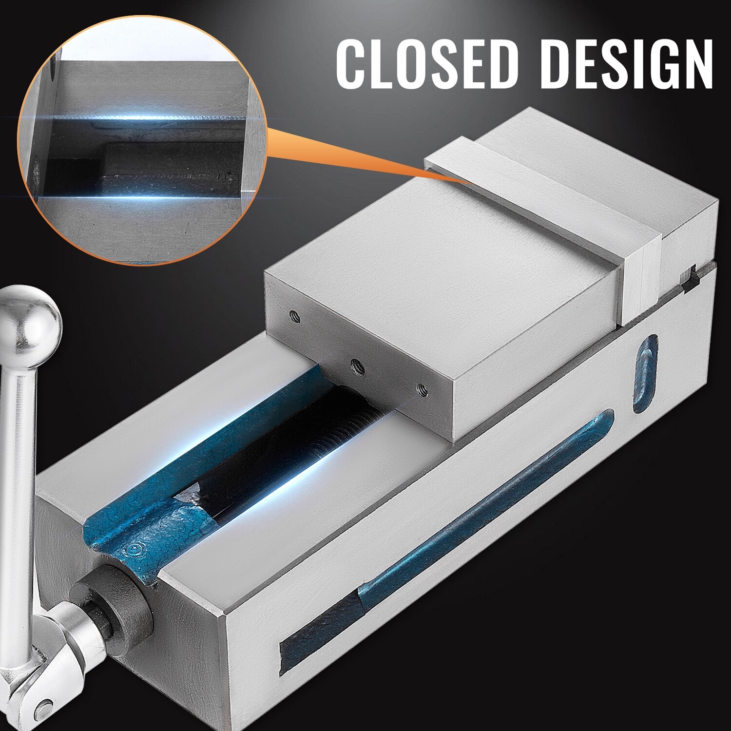 4-Inch Jaw Width CNC Vise - High Precision Fixed Jaw Bench Clamp Vise for Secure Clamping - Ideal for Metalworking and Machining Applications