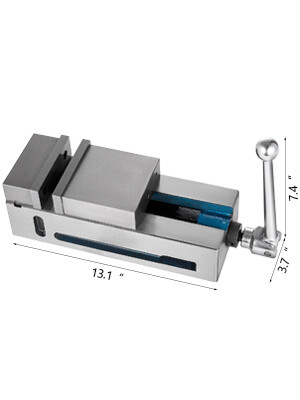 4-Inch Jaw Width CNC Vise - High Precision Fixed Jaw Bench Clamp Vise for Secure Clamping - Ideal for Metalworking and Machining Applications
