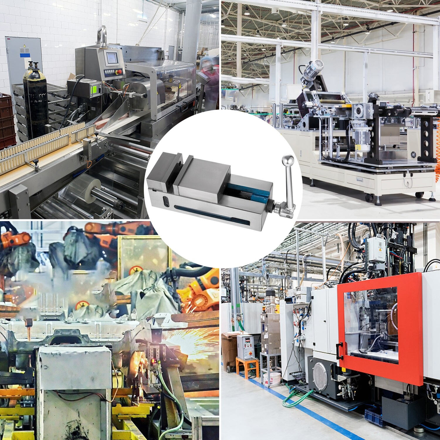 4-Inch Jaw Width CNC Vise - High Precision Fixed Jaw Bench Clamp Vise for Secure Clamping - Ideal for Metalworking and Machining Applications