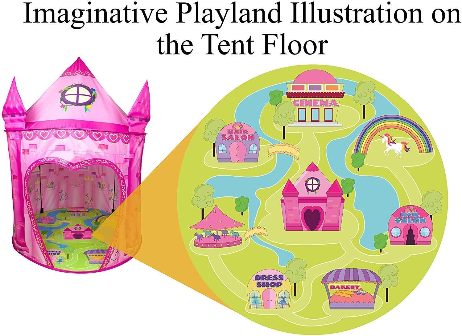 Princess Children&#39;s Tent, Pink Play Tent for Girls, and Children&#39;s Room Tent
