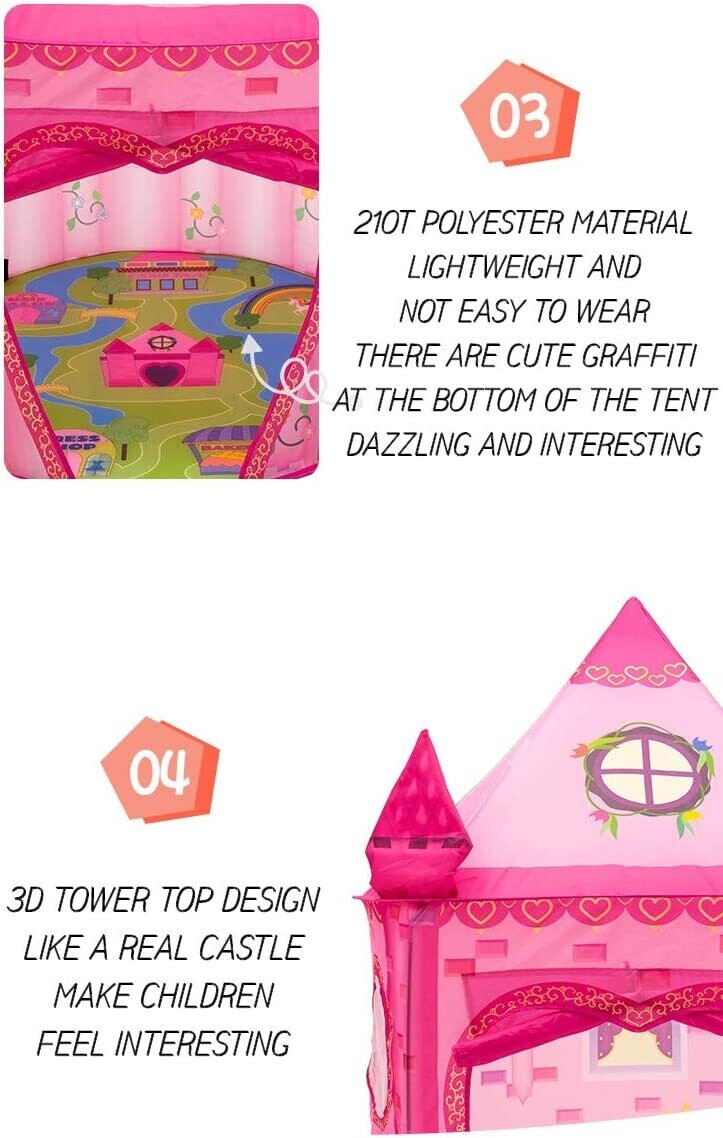 Princess Children&#39;s Tent, Pink Play Tent for Girls, and Children&#39;s Room Tent