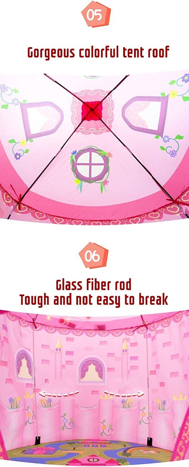 Princess Children&#39;s Tent, Pink Play Tent for Girls, and Children&#39;s Room Tent