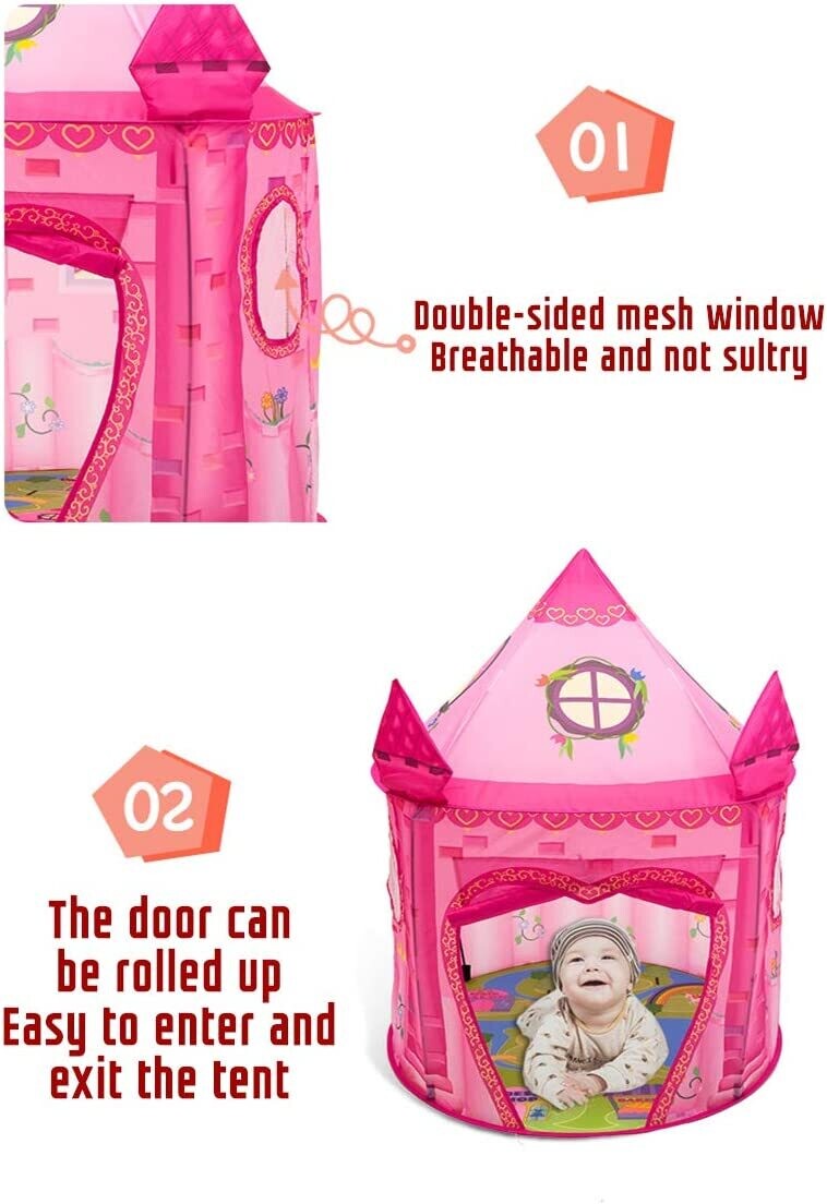 Princess Children&#39;s Tent, Pink Play Tent for Girls, and Children&#39;s Room Tent