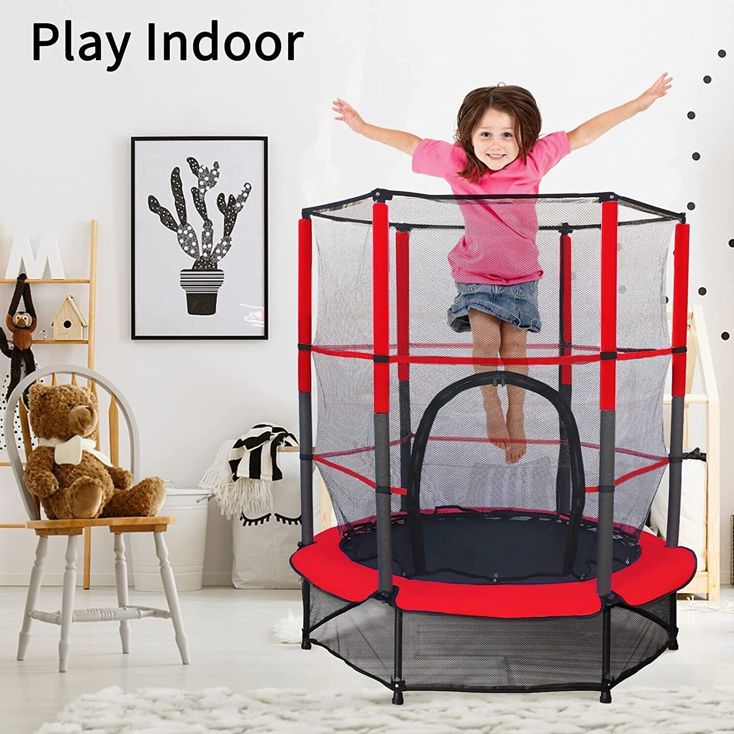 Kid Trampoline Large Kids Trampoline Folding Fitness Bouncer