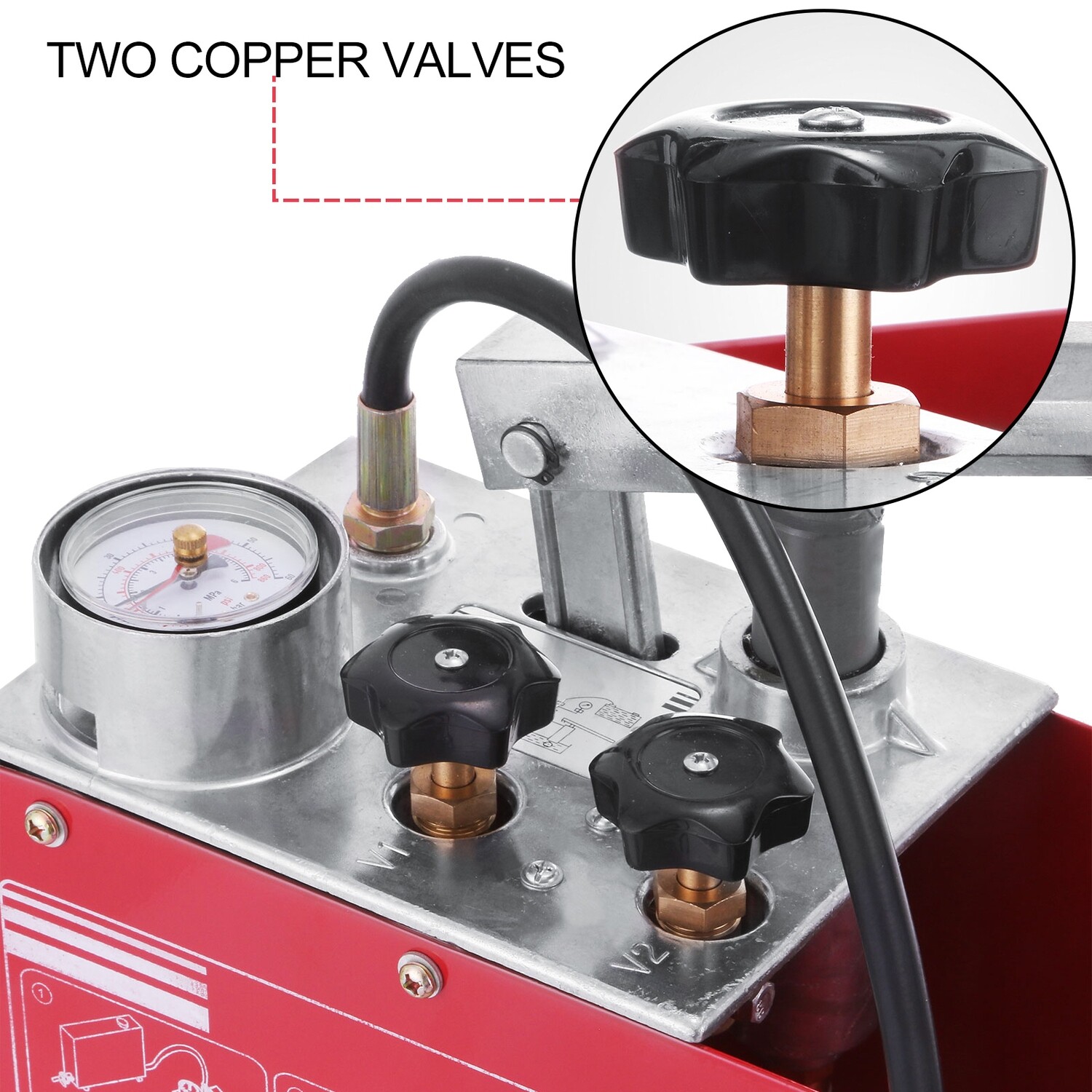 Pump for Pressure Tests 45 ml Test Pump with 725 PSI Pressure Pump Filling Pump 5 MPa