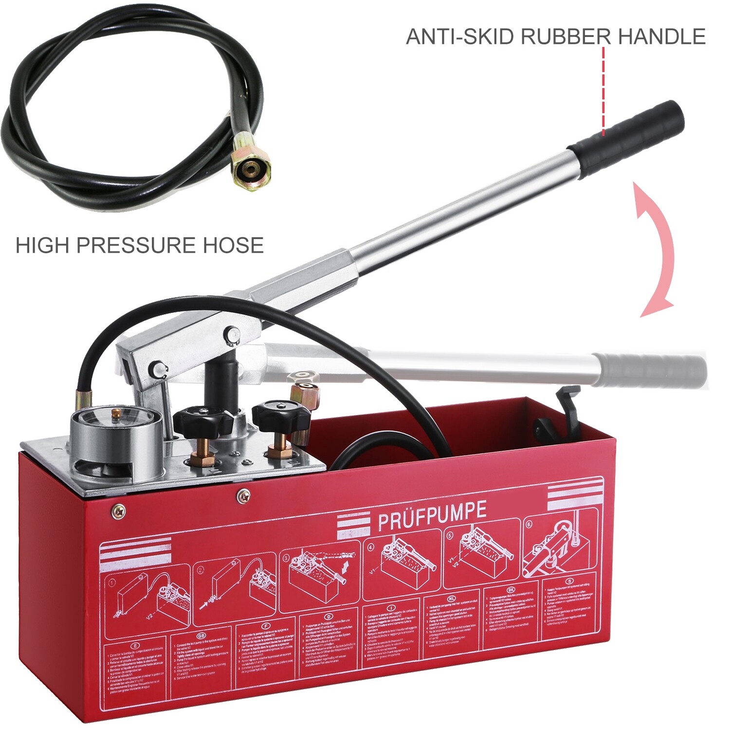 Pump for Pressure Tests 45 ml Test Pump with 725 PSI Pressure Pump Filling Pump 5 MPa
