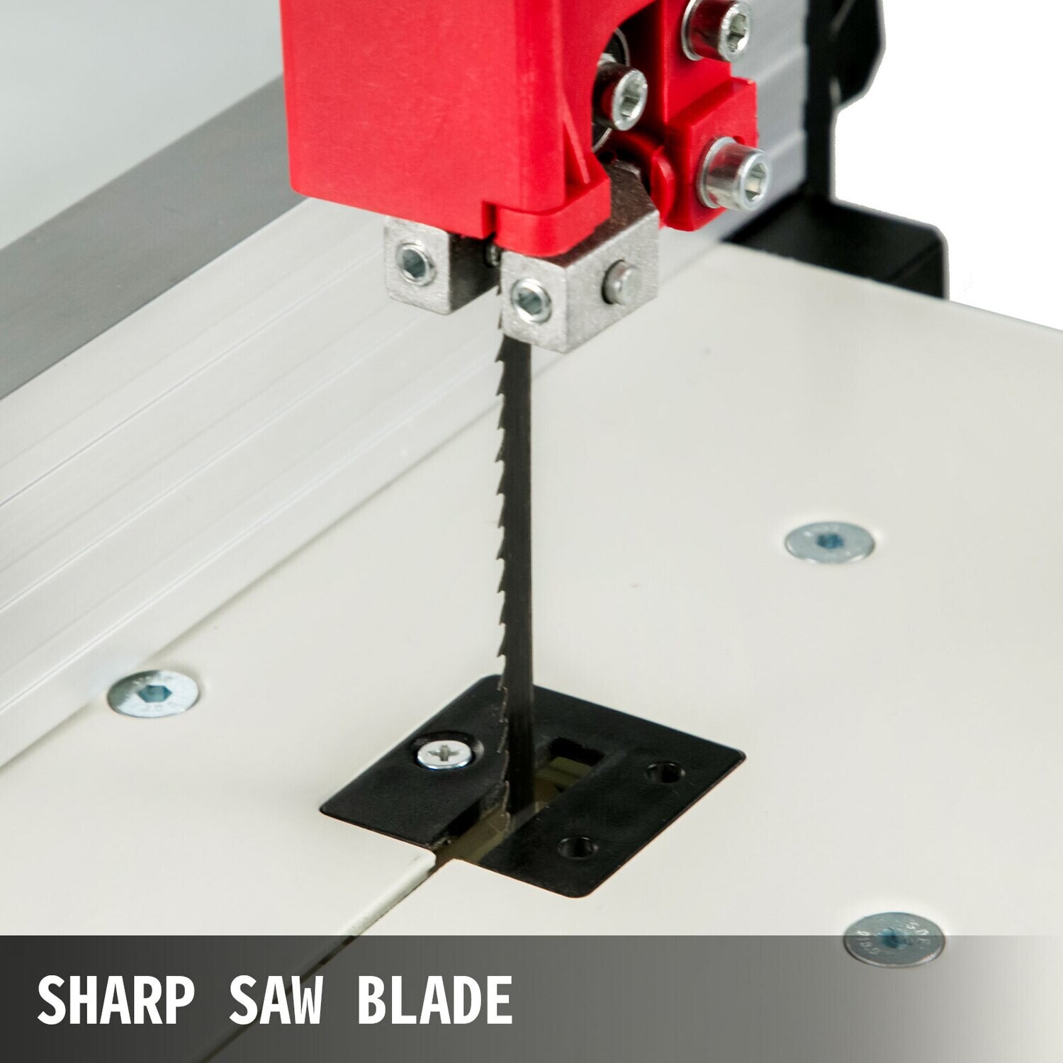 80mm Cutting Height Small Red Metal Tabletop 8-Inch Benchtop Bandsaw - Compact and Efficient for Precision Cutting in Woodworking and DIY Projects