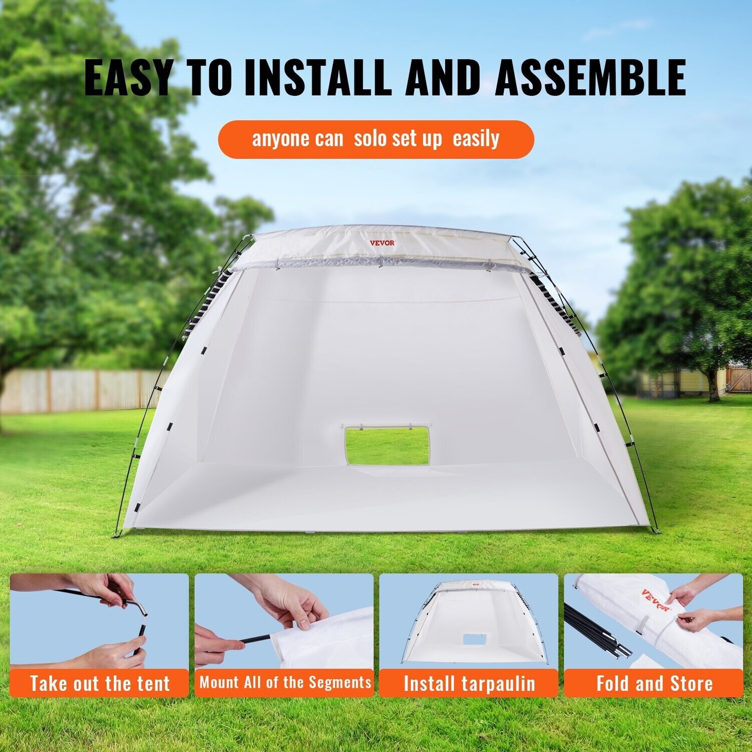 Portable Spray Paint Tent, 10x7x6ft Spray Paint Shelter