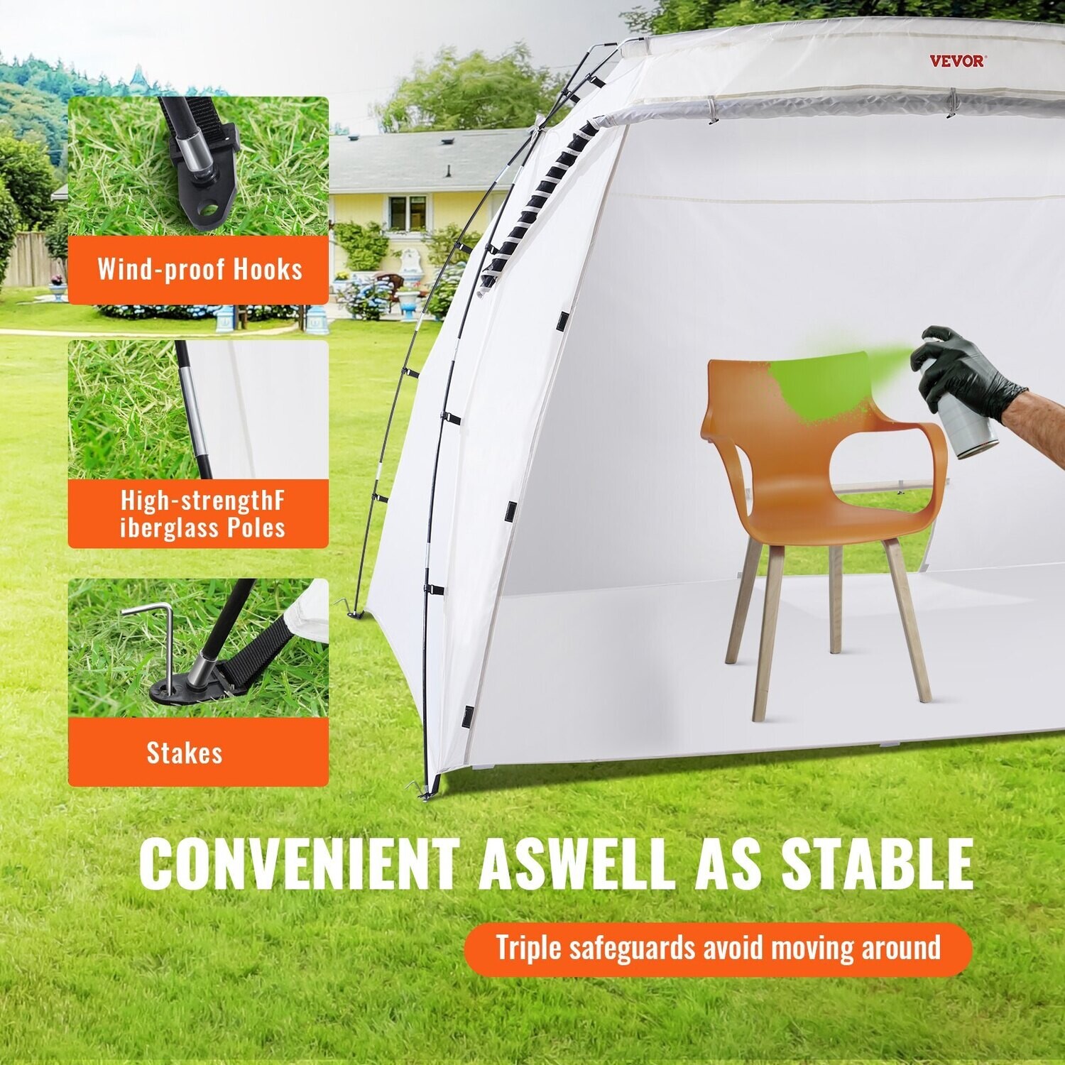 Portable Spray Paint Tent, 10x7x6ft Spray Paint Shelter