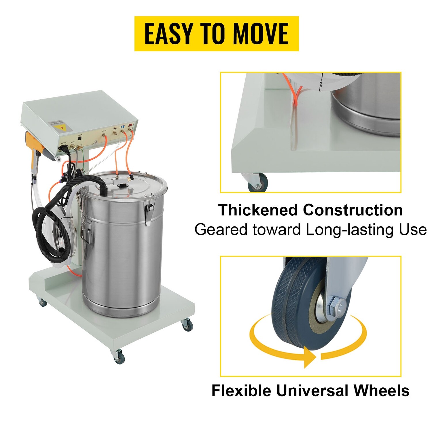 50L Electrostatic Spray Powder Coating Machine 40W Electrostatic Powder Coating System Spray Gun Painting System Powder Coating Equipment WX-101