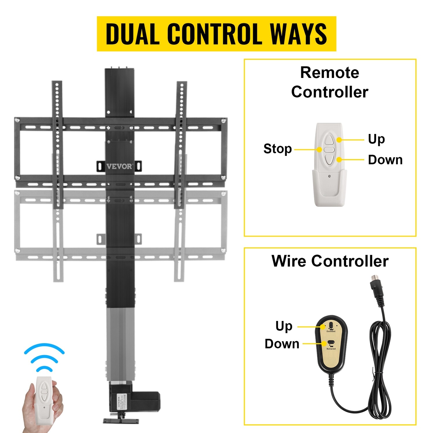 TV Lift Stand Flat Screen LCD/LED/OLED Plasma TVs Heavy Duty Electric TV Mount Motorised TV Lift