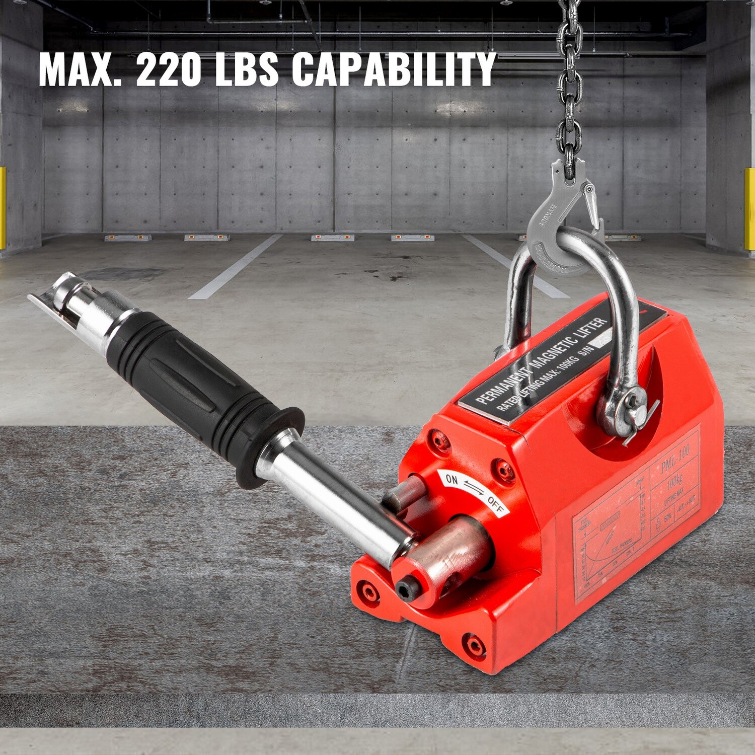 220 LBS of lifting capacity for a magnetic lifter Adhesive Magnet