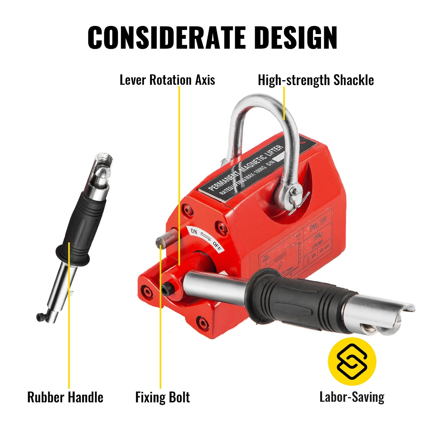 220 LBS of lifting capacity for a magnetic lifter Adhesive Magnet