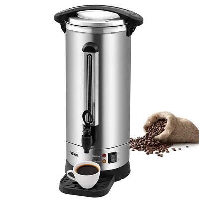Large Coffee Dispenser, Commercial Coffee Urn, 110 Cups Stainless Steel